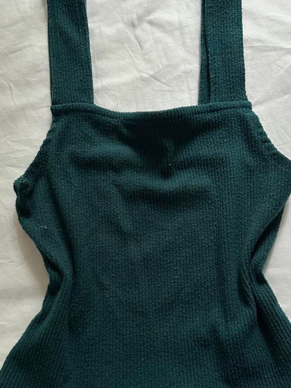 American Eagle Outfitters Ribbed Crop Tank in Dark Green